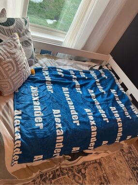 FREE Fleece Blanket (Alexander’s name printed) with any purchase from my closet